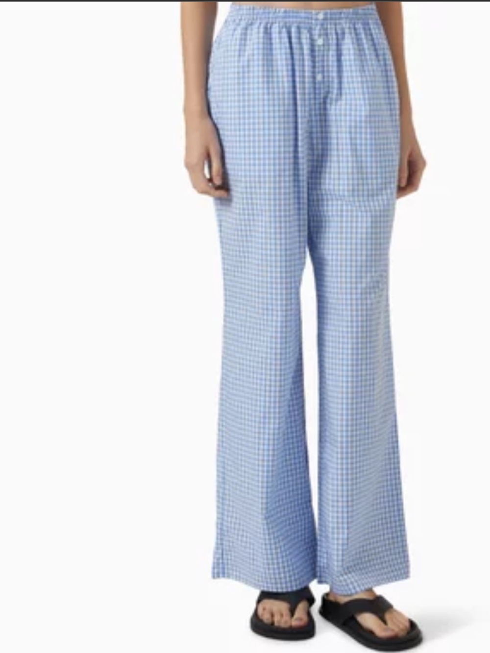 Frankie's Bikinis M  Blue & White Gingham boxer pants